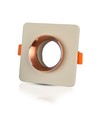 GU10 Gips Metal - Off White, Mat Rosaguld Bund, Kvadratisk