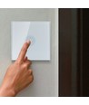 1-tryks touch dørklokke afbryder, hvid - Glas cover, indbygget, IP20 indendørs