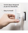 1-tryks touch dørklokke afbryder, hvid - Glas cover, indbygget, IP20 indendørs
