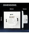 1-tryks touch dørklokke afbryder, hvid - Glas cover, indbygget, IP20 indendørs
