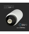 GU10 gips påbygningsspot - Ø20cm, hvid med Gun Black bund, uden lyskilde