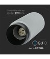 GU10 - grå beton, gips overflade, metal med sort gun metal bund