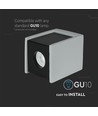 GU10 - Grå beton, metalgips overflade med gunmetal sort bund (firkantet)