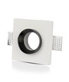 GU10 gips indbygningsspot, kvadratisk - Hvid + krom, 100x100mm, IP20, 5 års garanti