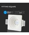 GU10 indbygningsspot i gips - Rund, hvid, Ø12,5 cm hul, IP20 indendørs