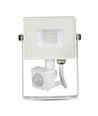 10W LED projektør med sensor, hvid - Samsung LED chip, IP65, PIR sensor, udendørs