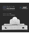 10W LED projektør med sensor, hvid - Samsung LED chip, IP65, PIR sensor, udendørs