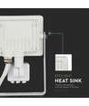 10W LED projektør med sensor, hvid - Samsung LED chip, IP65, PIR sensor, udendørs