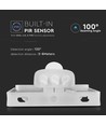 PIR Sensor Projektør 30W - Samsung Chip, 3000K, Hvid Hus