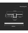 2m aluminiumsprofil til indbygning - Inkl. mælkehvidt cover, sølv, til LED strips op til 9,5mm