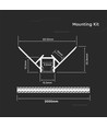 Monteringssæt med Diffusor til LED-Strip - 2000x50.12x22.34mm, Sølv.