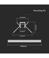 Monteringssæt til LED-strip Nedsænket - 2000x45.4x25.14mm, sølv.