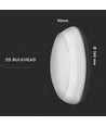 10W LED loftlampe med nødlys - IP65, Samsung LED chip, 3 timers batteritid, Ø32cm, bulkhead