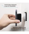 WiFi 3-vejs touch afbryder, sort - 2200W, virker med Google Home og Alexa, 3 Gang 1 Way
