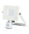 20W LED projektør med sensor - Samsung LED chip, hvid, IP65, varm hvid