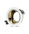 GU10 indbygningsspot - Rund, hvid/guld, aluminium, IP20, Hul: Ø7,2 cm, Mål: Ø7,9 cm, uden lyskilde