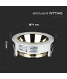 GU10 indbygningsspot - Rund, hvid/guld, aluminium, IP20, Hul: Ø7,2 cm, Mål: Ø7,9 cm, uden lyskilde