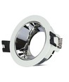 GU10 indbygningsspot - Rund, hvid/krom, aluminium, hul: Ø7,2 cm, IP20 indendørs