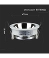 GU10 indbygningsspot - Rund, hvid/krom, aluminium, hul: Ø7,2 cm, IP20 indendørs