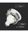 GU10 indbygningsspot - Rund, hvid/krom, aluminium, hul: Ø7,2 cm, IP20 indendørs