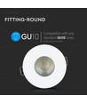 GU10 indbygningsspot - Hvid/krom, aluminium, Hul: Ø7,5 cm, Mål: Ø8 cm