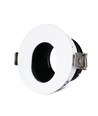 GU10 indbygningsspot - Rund, hvid/sort, aluminium, asymmetrisk, hul: Ø7,5 cm