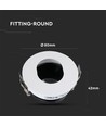 GU10 indbygningsspot - Rund, hvid/sort, aluminium, asymmetrisk, hul: Ø7,5 cm