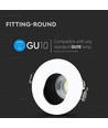 GU10 - Lampe, Rundt, Hvid+Sort