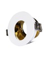 GU10 indbygningsspot - Rund, hvid/guld, aluminium, IP20, hul: Ø7,5 cm, mål: Ø8 cm