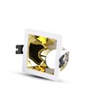 GU10 indbygningsspot - Firkantet, hvid/guld, aluminium, hul: 80x80mm, uden lyskilde