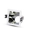 GU10 indbygningsspot, kvadratisk - Hvid/krom, aluminium, hul: 80x80 mm, uden lyskilde