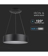 20W LED pendel, Ø45cm, sort - Dæmpbar, 3000K, 120cm wire, varm hvid