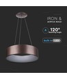 20W LED pendel, Ø45cm - Kaffebrun, 3000K, dæmpbar, 1,2m wireophæng