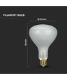 E27 8W dæmpbar LED Kultrådspære - R125