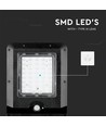 15W LED solcelle gadelampe - 1600lm, IP65, sort, bevægelsessensor, 7.4V lithium batteri