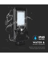 15W LED solcelle gadelampe - 1600lm, IP65, sort, bevægelsessensor, 7.4V lithium batteri