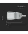 160W LED gadelampe, Samsung LED chip - 130lm/W, 4000K, Type III-M linse, Inventronics driver, IP65 udendørs