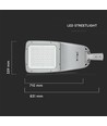 200W LED gadelampe, 130lm/W - Samsung LED chip, IP65, 4000K, Inventronics driver, IK08, grå kabinet