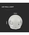 4W rund LED væglampe - IP65, 110lm/W, hvid, udendørs, inkl. lyskilde