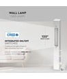 3W+6W LED Sengelampe - Væglampe, 3000K, Hvid