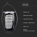 Solcelle luksus havelampe 4-i-1 - Sort, flammeeffekt, 65cm høj