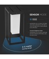 2W LED solcelle væglampe med sensor, Samsung LED chip - IP65, 3000K, grå, 220lm, udendørs