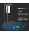 2W solcelle havelampe med spyd og sensor - Samsung LED chip, IP65, 3000K, grå, 50cm høj