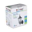 V-Tac sort væglampe - IP44 udendørs, E27 fatning, uden lyskilde
