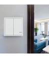 2-tang trådløs afbryder, 1-vejs - IP54, hvid, 86x86mm, batteridrevet, rækkevidde op til 600m