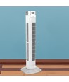 55W LED Tower Fan, 36" - Hvid, 3 hastigheder, fjernbetjening, timer, oscillation, temperaturdisplay