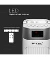 55W LED Tower Fan, 36" - Hvid, 3 hastigheder, fjernbetjening, timer, oscillation, temperaturdisplay