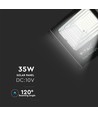35W Solara LED projektør med solcelle - DC 6.4V, 2450lm, IP65, sort, inkl. fjernbetjening