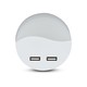 0,45W Natlampe med USB - Rund, 3000K, Automatisk tænding ved mørke, Samsung LED Chip