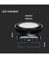 500W LED high bay, Samsung Chip - 120 grader, Meanwell driver, dæmpbar, sort krop, Ø36cm